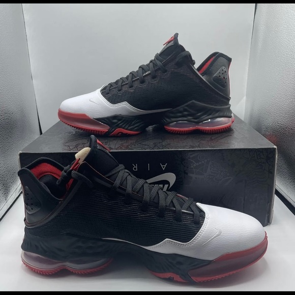 Nike Lebron XIX 19 Low Bred Black University Red NEW Men’s Shoes DH1270-001. - Picture 2 of 4